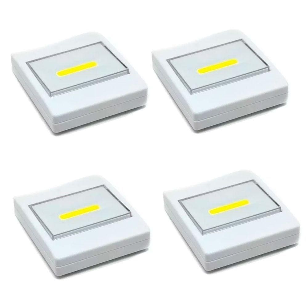 Kit 4 Luminárias Portáteis Interruptor Luz De Led