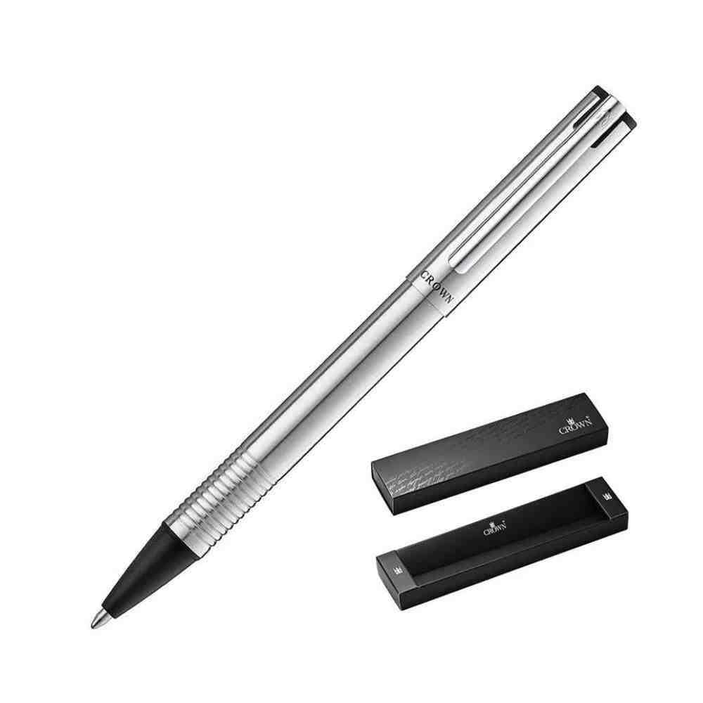 Conjunto De Caneta Crown Iron Esferográfica Prata Di92801S