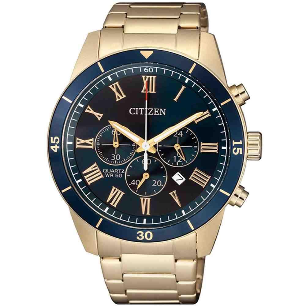Relógio Citizen Masculino Dourado Cronógrafo TZ31507A