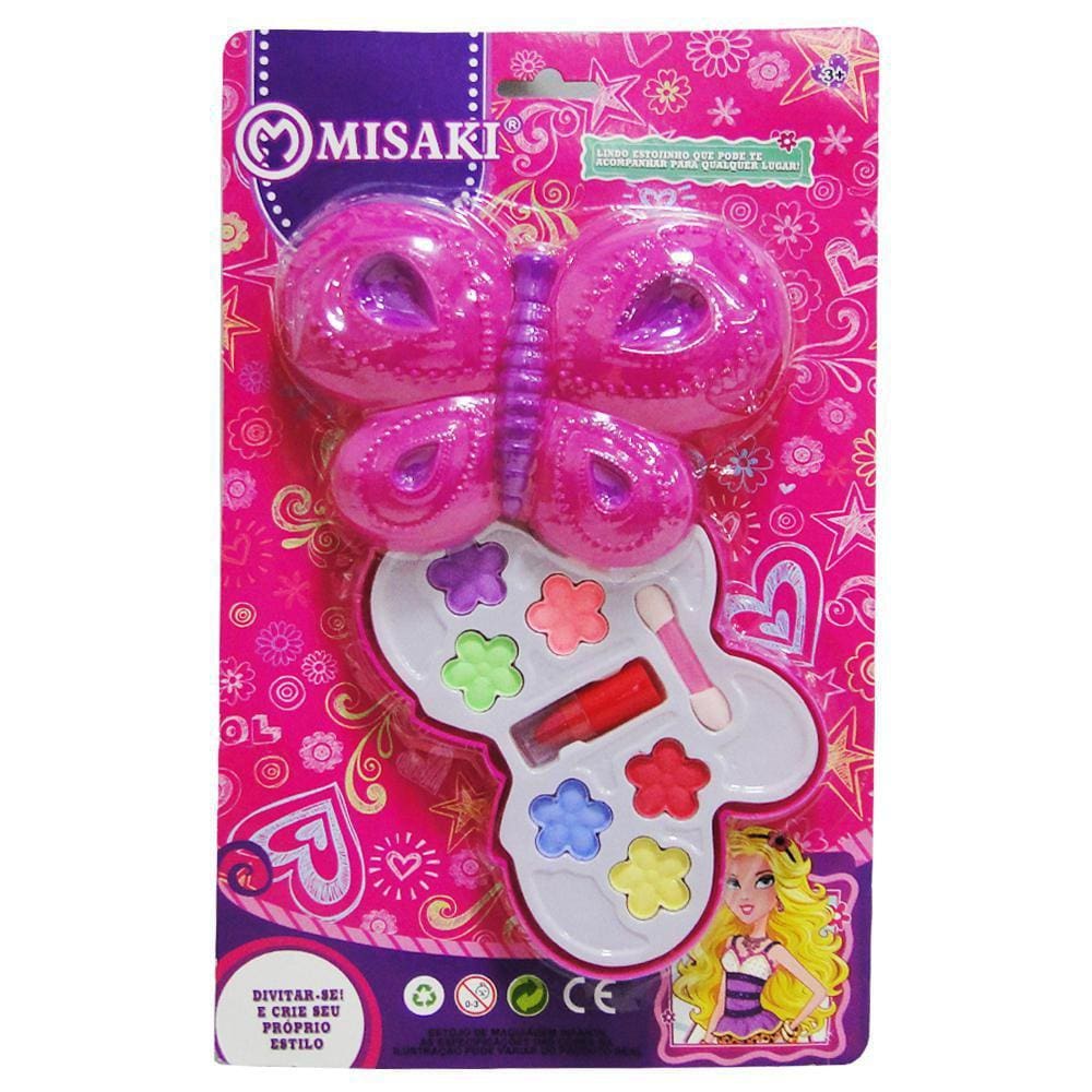 Estojo De Maquiagem + Batom E Pincel Para Boneca