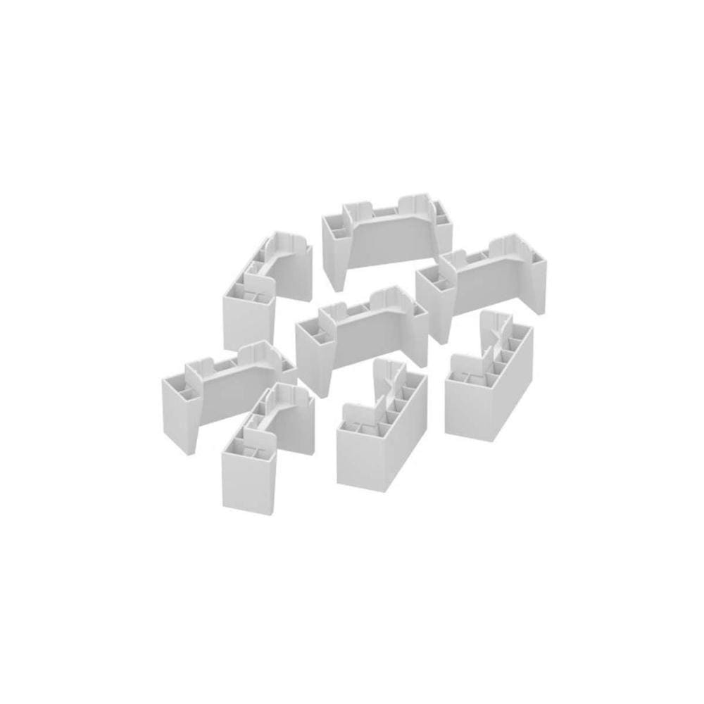 Fechamento De Cozinha Modulado Kit 8un Pés Pvc P- Balcão Branco