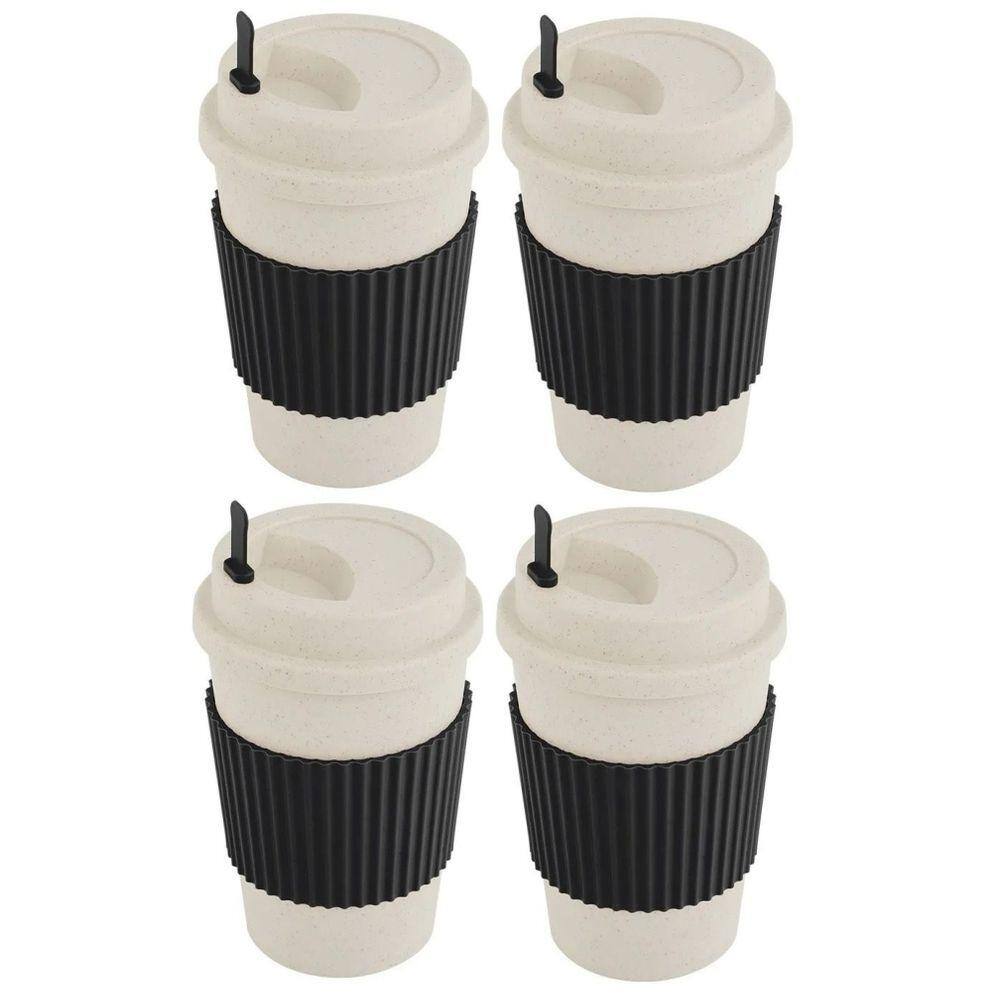 Kit 4 Copos de Café Cappuccino Anti Vazamento 480ml