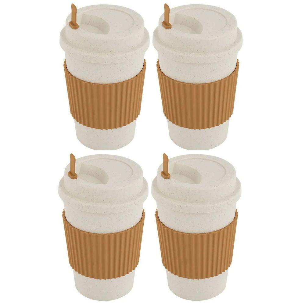 Kit 4 Copos de Café Cappuccino Anti Vazamento 480ml