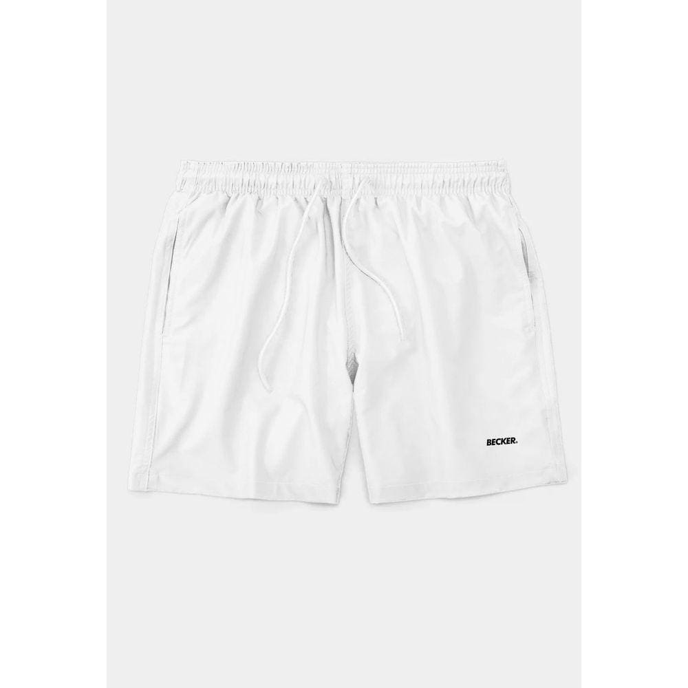 Short Tactel Becker Bermuda Branca Praia e Piscina Liso