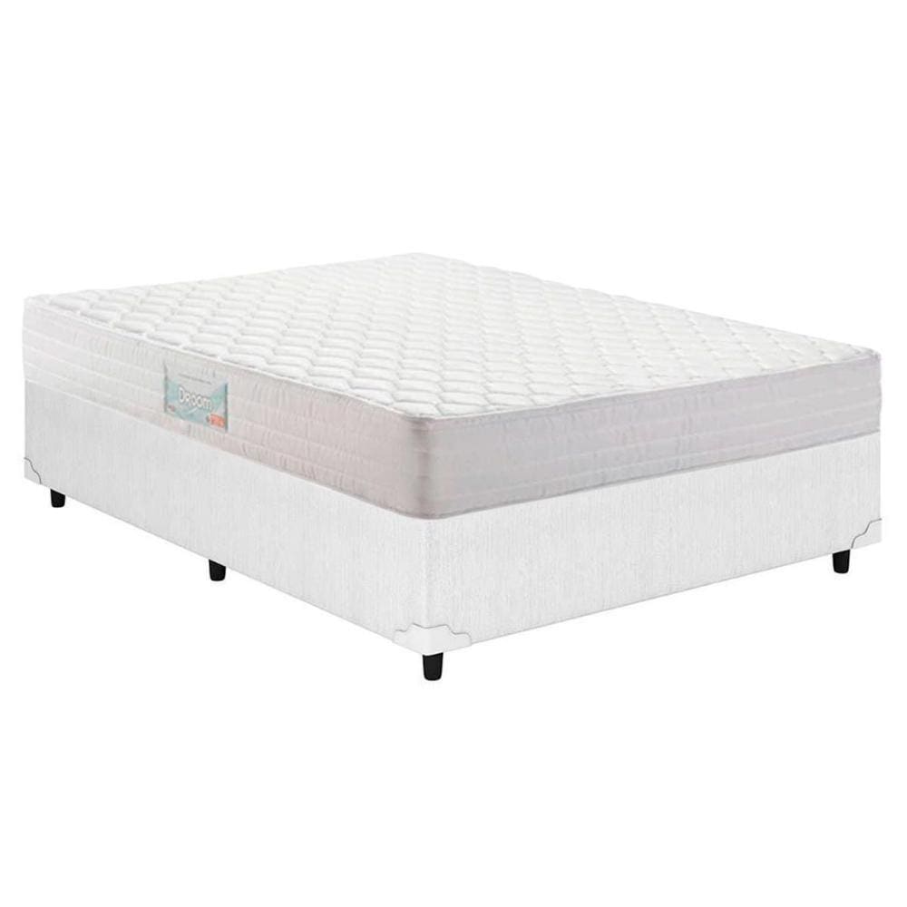 Conjunto Box Casal: Colchão Anatômico Herval D28/AG65 Droom + Base CRC Courano White(138x188)