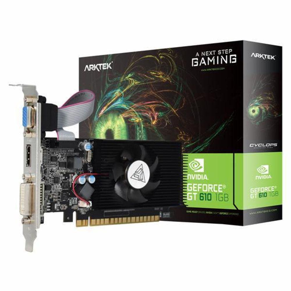 Placa Vídeo Arktek Cyclops Gaming 1Gb Geforce Gt610 Ddr3