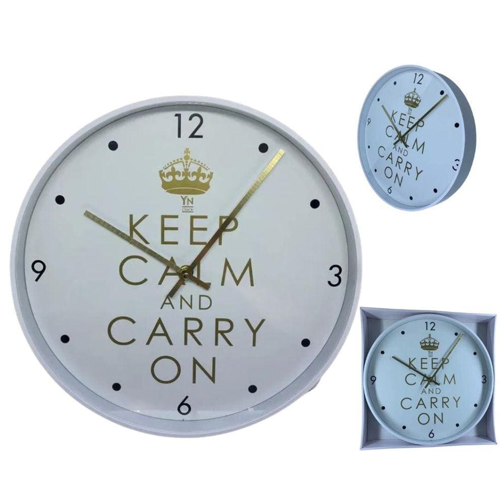 Relógio de Parede Grande 33cm Escritório Moderno KEEP CALM