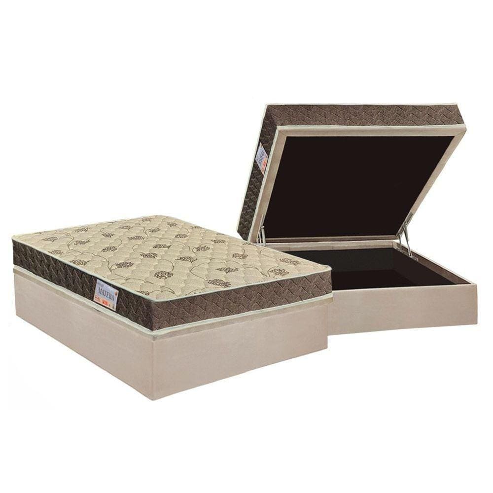 Cama Box Baú Casal: Colchão Anatômico Orthoflex D33 / EP Matera + Base CRC Suede Clean(138x188)