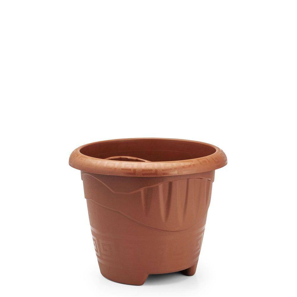 Vaso Para Planta Tacho Redondo De Plástico 5 Litros - Terra Cota
