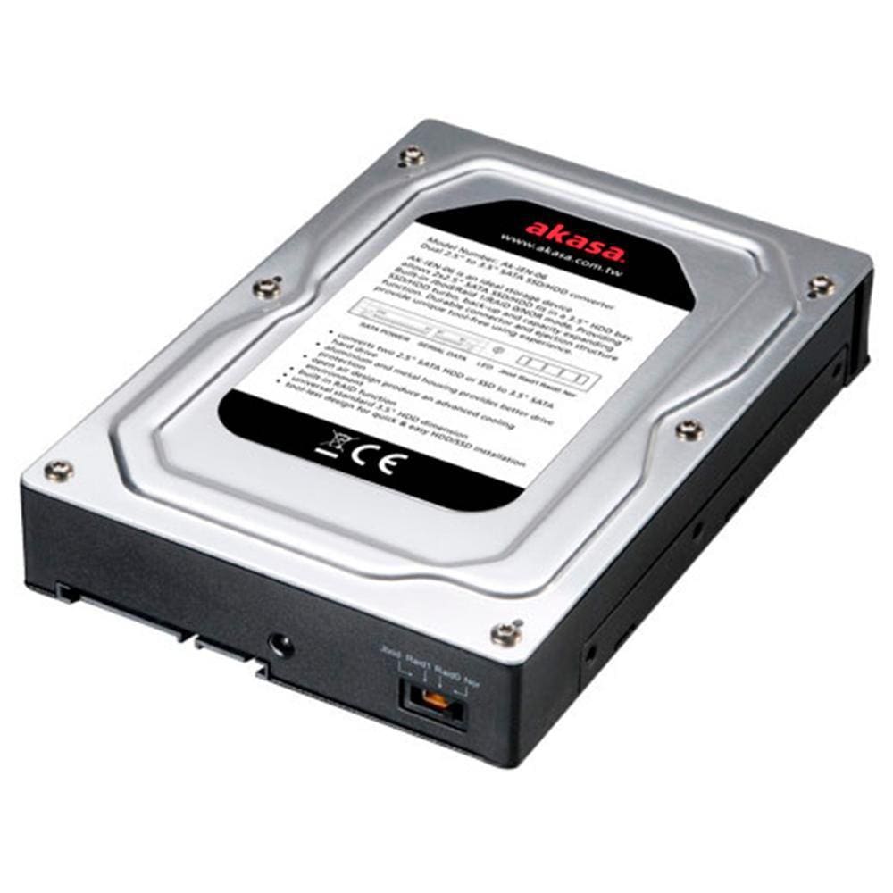 Conversor de SSD ou HD 2.5 para HD 3.5 - Converte 2 SSDs ou HDs 2.5 para HD 3.5 Akasa AK-IEN-06