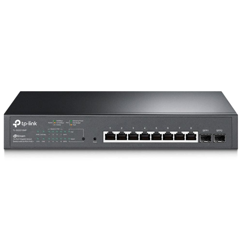 SwitchTP-Link TL-SG2210MP - 8 Portas Gigabit PoE- 2 Portas SFP - Gerenciável L2+ - JetStream