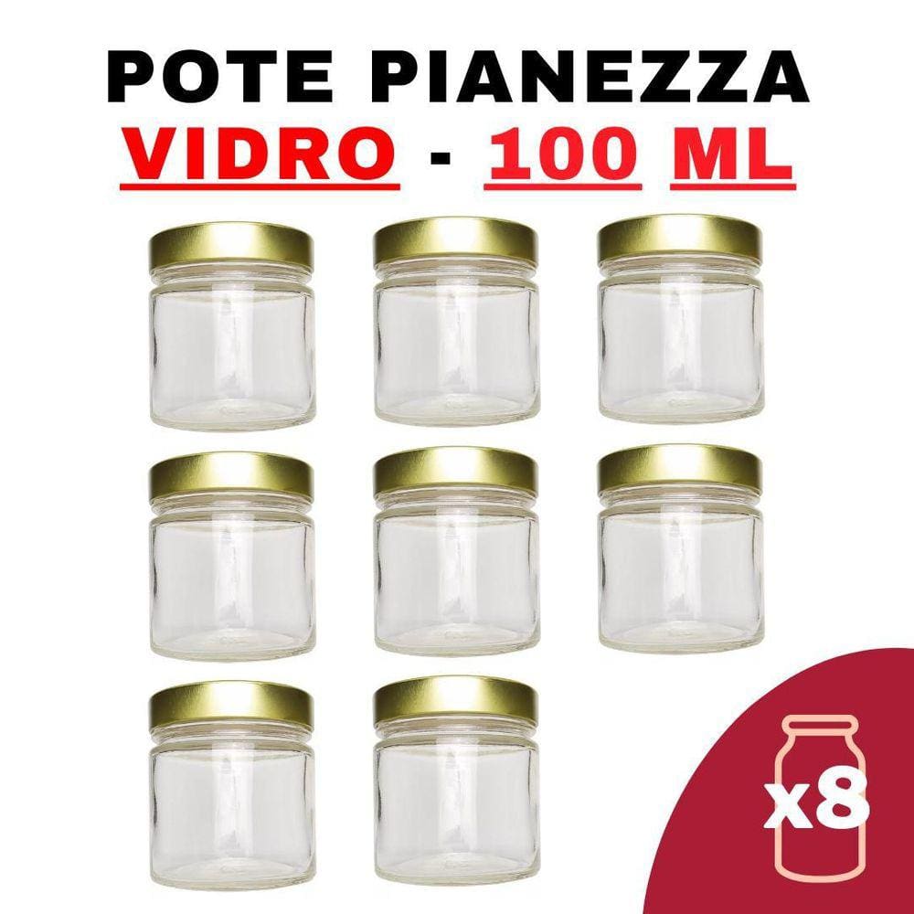 Kit Potes Vidro Pianezza Pote Vidro Alto Pianezza 100Ml
