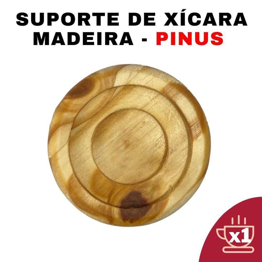 Kit Suporte De Xícaras Em Madeira Redondo