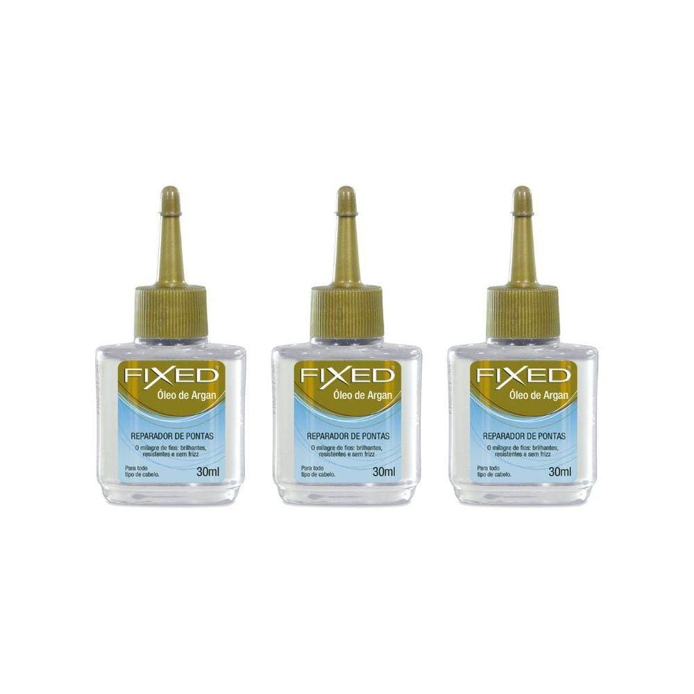 Reparador De Pontas Fixed Oleo De Argan 30Ml-Kit C/3Un