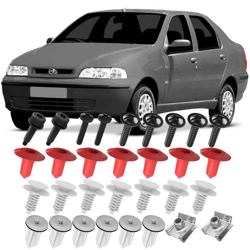 Kit Grampos Presilhas Buchas e Parafusos Para Forro Porta Dianteira Siena G2 2001 até 2007