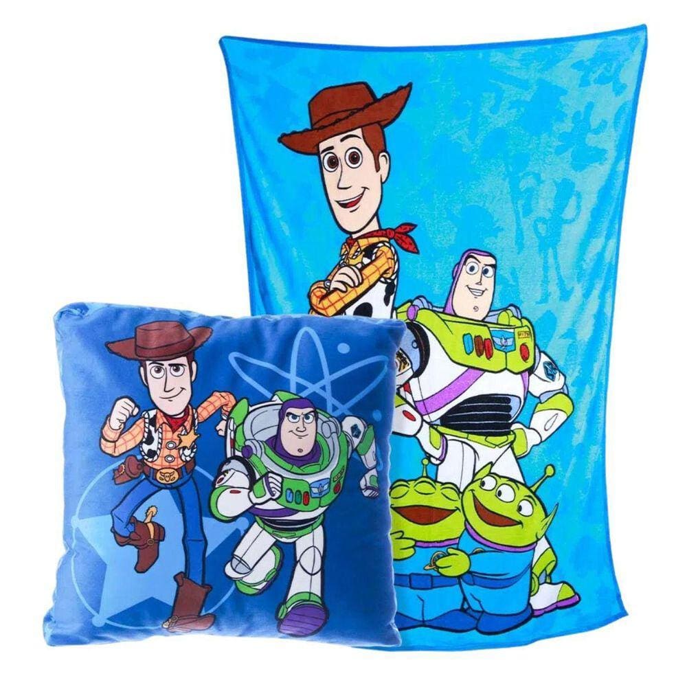 Kit Almofada + Manta Toy Story Azul Zonacriativa
