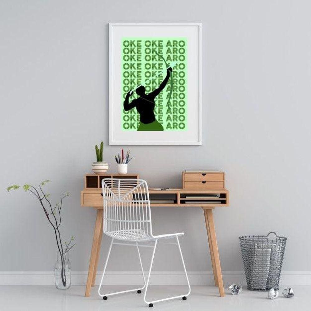 Quadro Decorativo Oxóssi Ake Aro - 60X48Cm