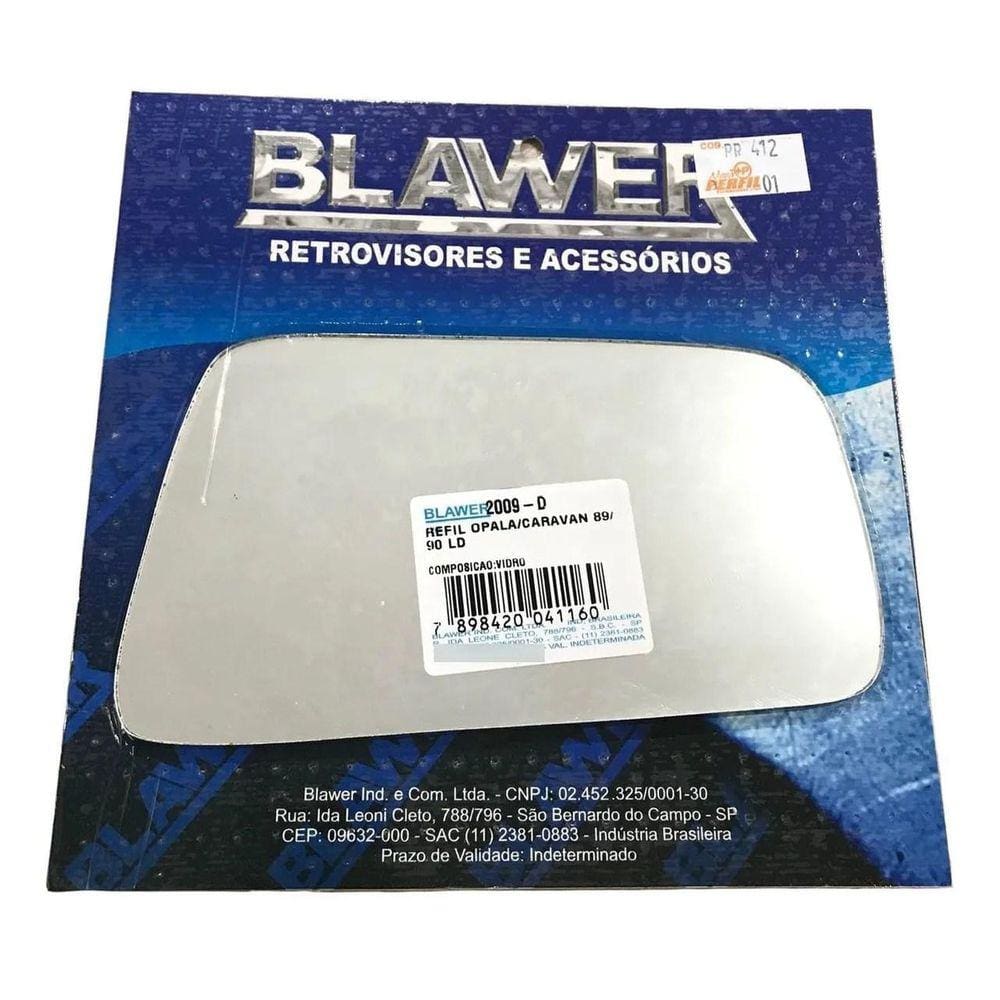 Refil Lente Espelho Retrovisor Opala Caravan 1989 1990 L.D