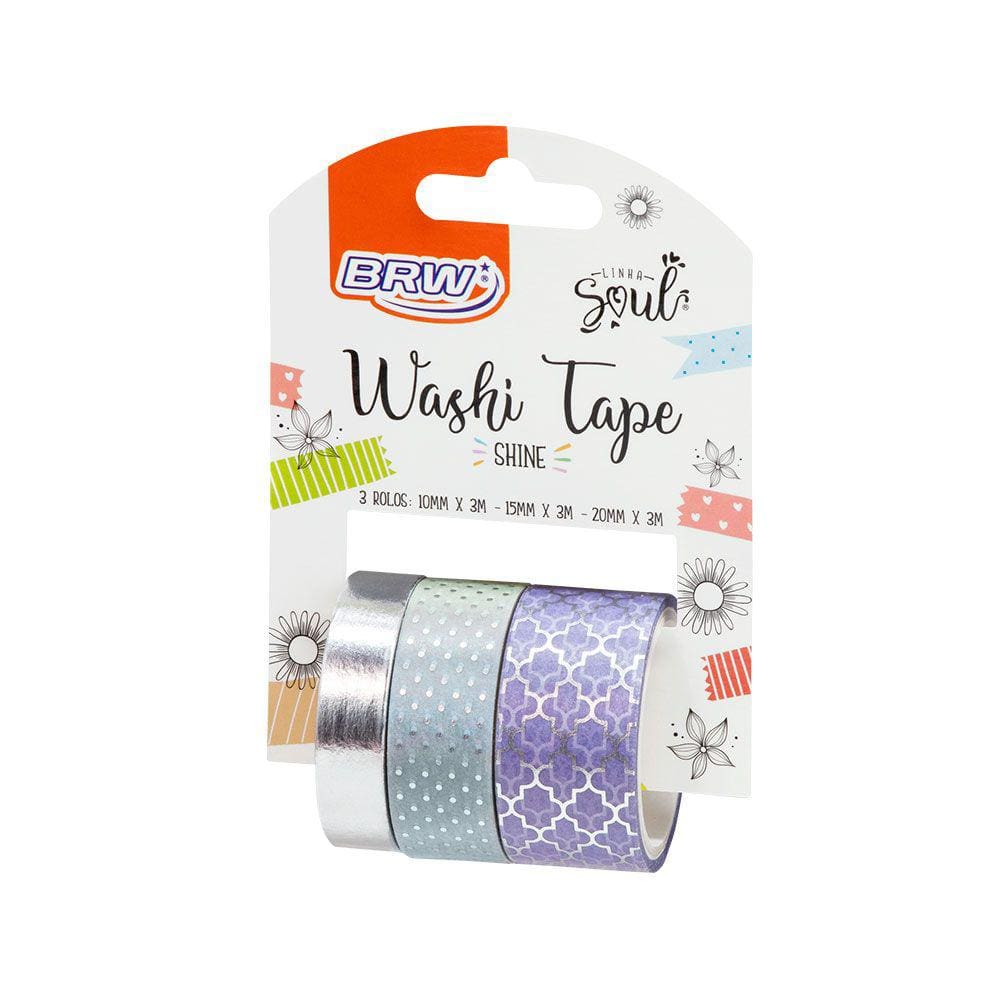 Washi Tape Fita Adesiva Shine C/ 3 Unidades cada - BRW