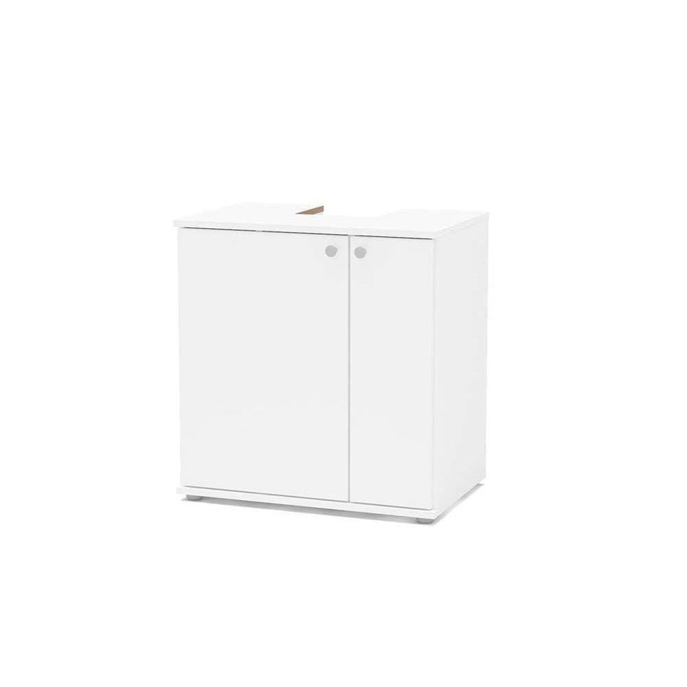 Gabinete de Banheiro c/Pés 3403 s/Cuba 2 Portas 60cm cor Branco - Politorno