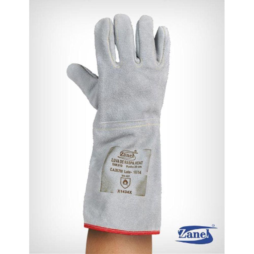 Luva De Raspa Forrada Cano Longo 20Cm Alta Temperatura