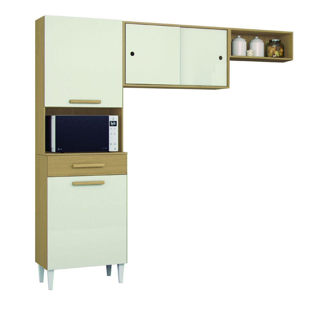 Armário de Cozinha 2m 4 Portas 1 Gaveta Atacama / Off White Isabelle Aramóveis