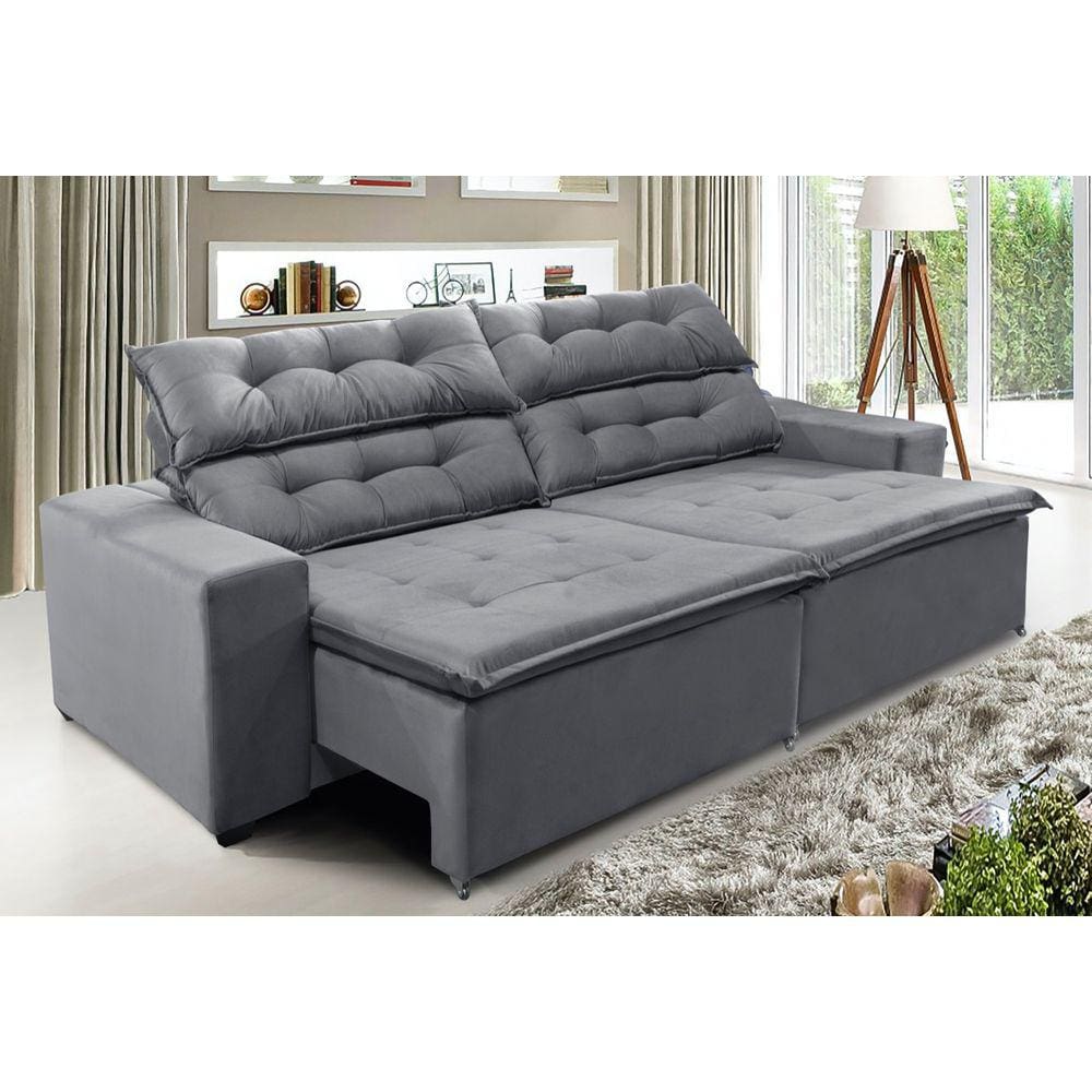Sofá Concepit 290cm Retrátil Reclinável com Molas espirais - WS estofados