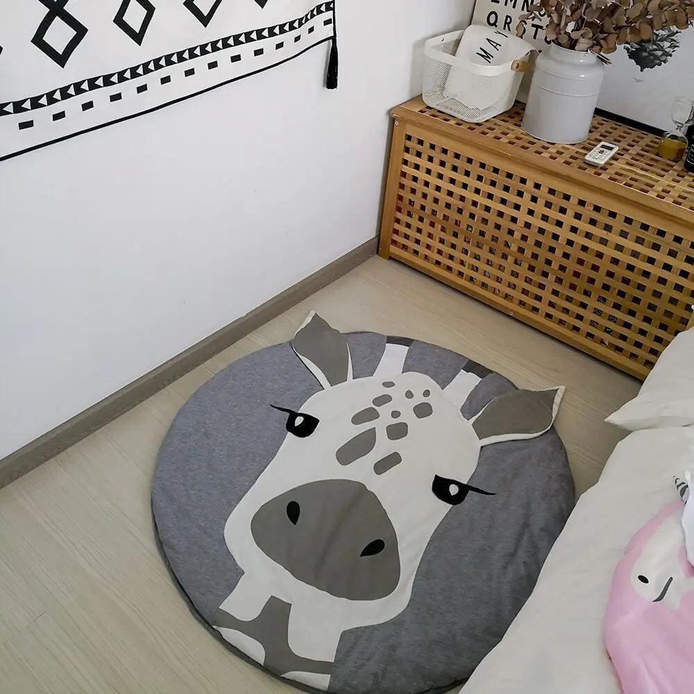 Tapetinho Decorativo Para Sonequinha Bebes 90CM Diâmetro Girafinha Em Algodão Super Macio Vários Ambientes