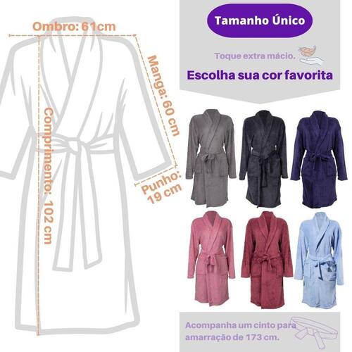 Roupão Robe Microfibra Adulto Unissex Luxo Extra
