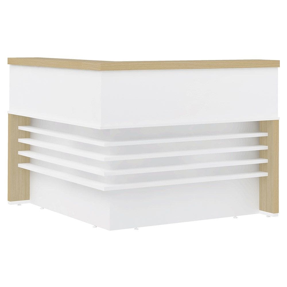 Balcão de Atendimento em L 147x147cm Corp A06 Carvalho/Branco - Mpozenato
