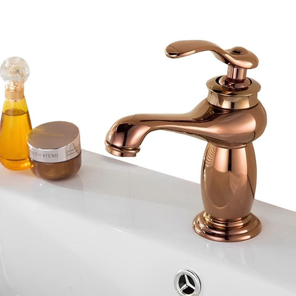 Torneira de Banheiro Luxo Retro Vintage Design Cobre Bronze Misturador Monocomando + Kit Instalação