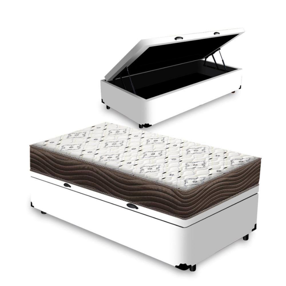 Cama Box Baú + Colchão Solteiro D33 Iso 3000 Gazin 78x188x60cm