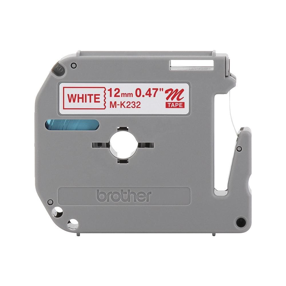 Fita Brother MK-232 12mm Vermelho sobre Branco