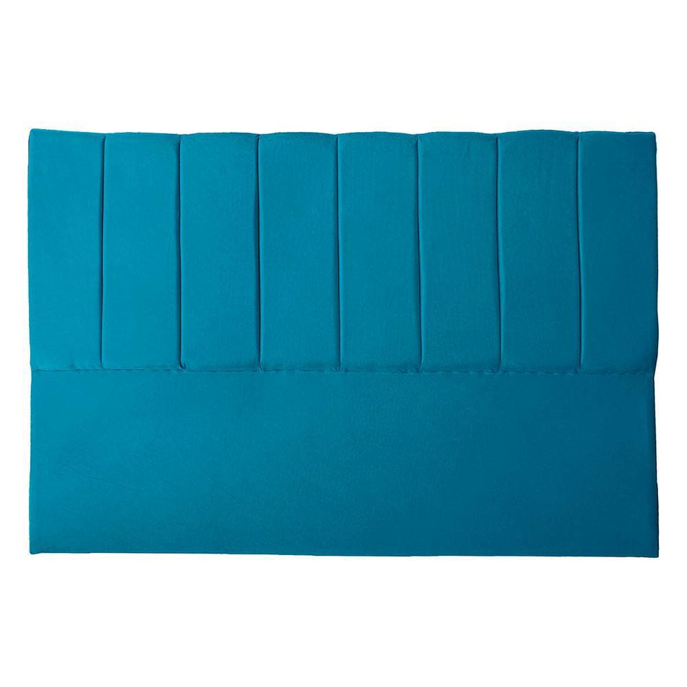 Cabeceira Casal King Estofada para Cama Box Dália Suede azul turquesa