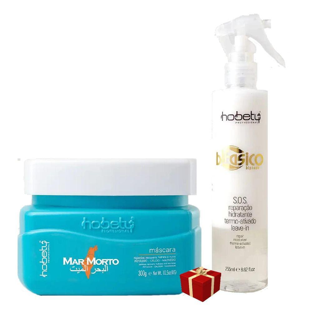 Hobety Máscara Mar Morto 300G + Bifásico Leave-In 255Ml