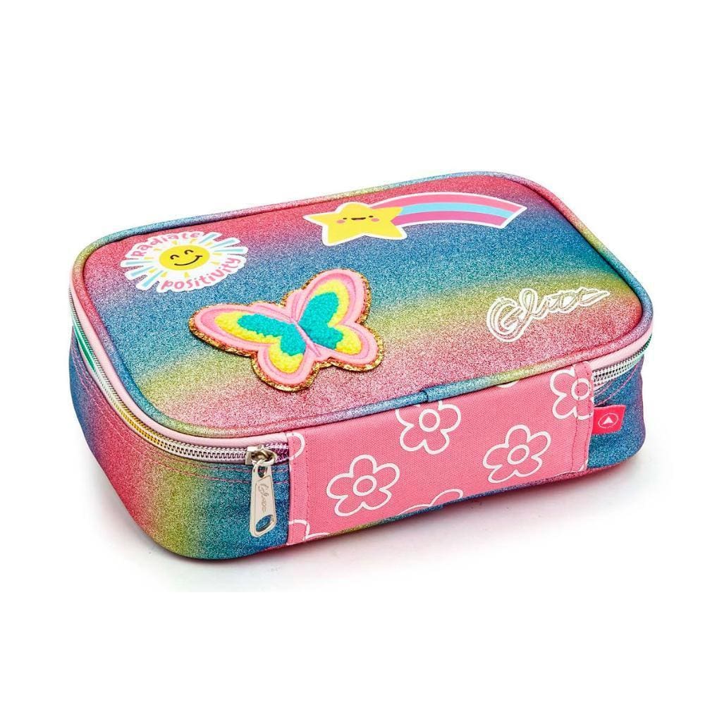 Estojo Box Colorido Com Glittes Girls Escolar - Seanite Soft