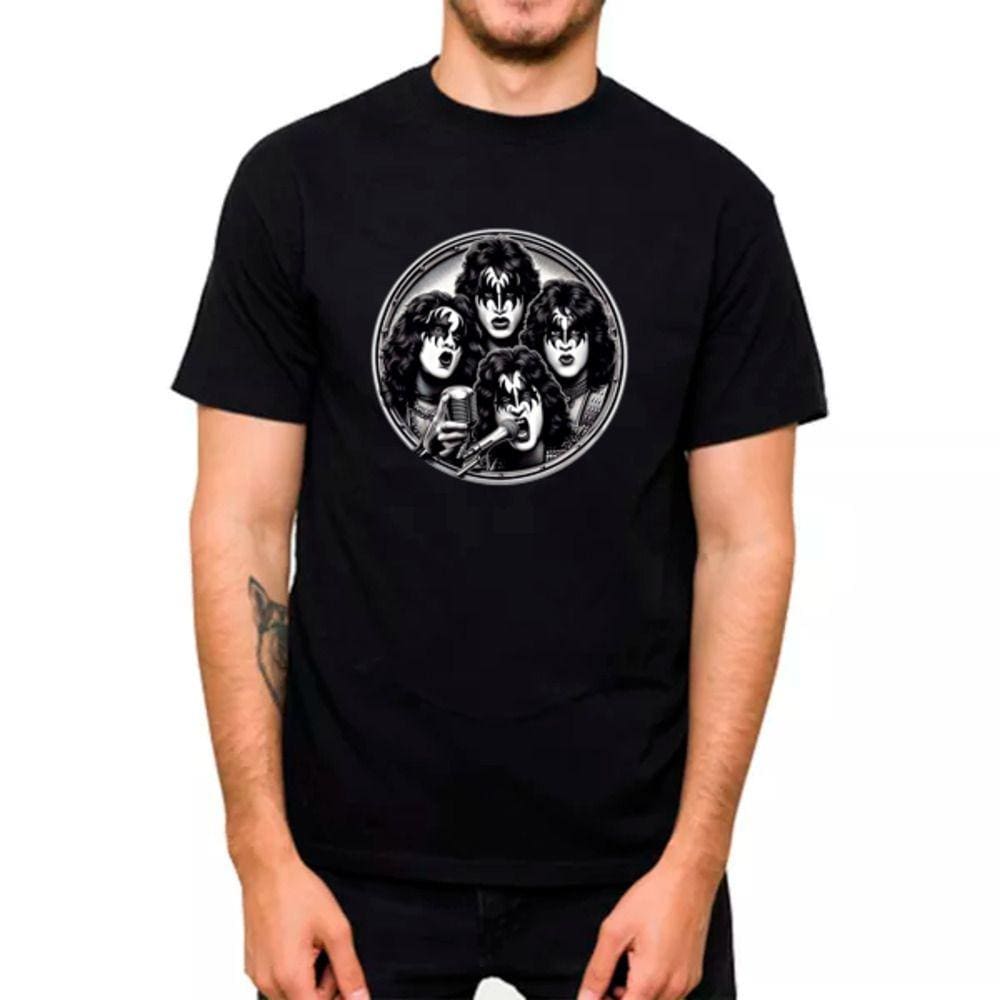 Camiseta Masculina Algodao Premium Estampada Banda Kiss Otimo Caimento