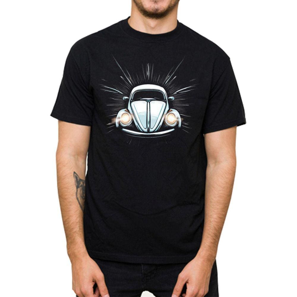 Camiseta Algodao Manga Curta Masculina Macia Estampa Fusca Carro Gola Redonda