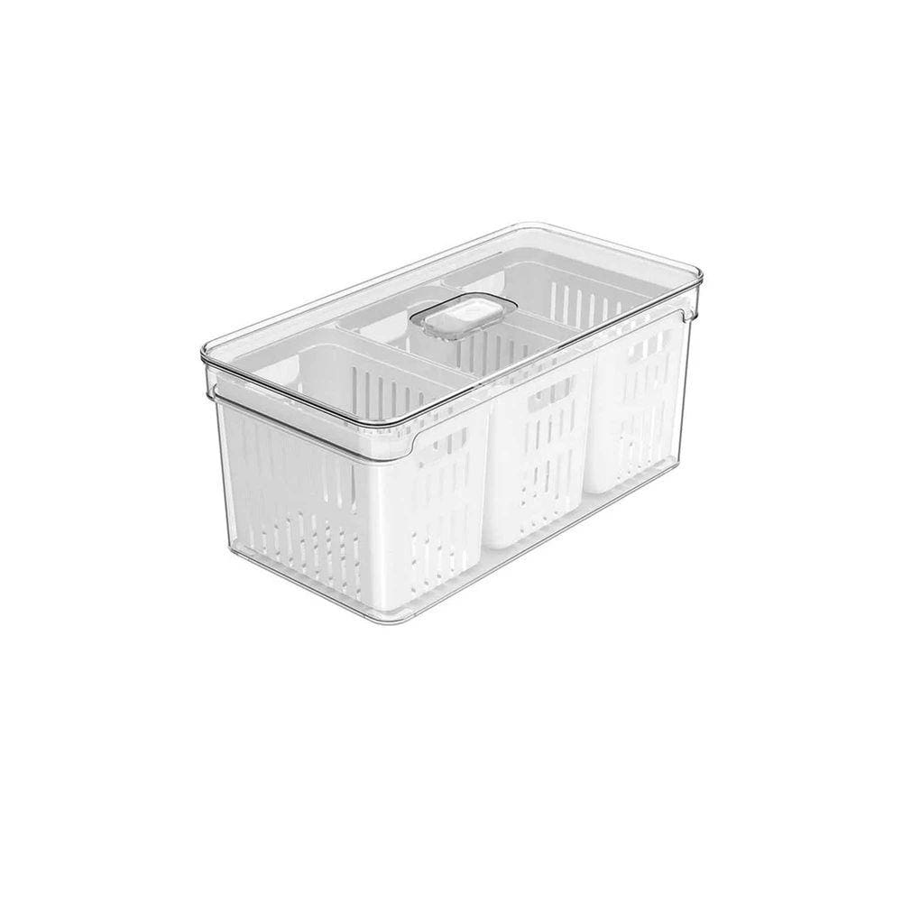 Organizador Clear Fresh 5L com 3 Cestos - Ou