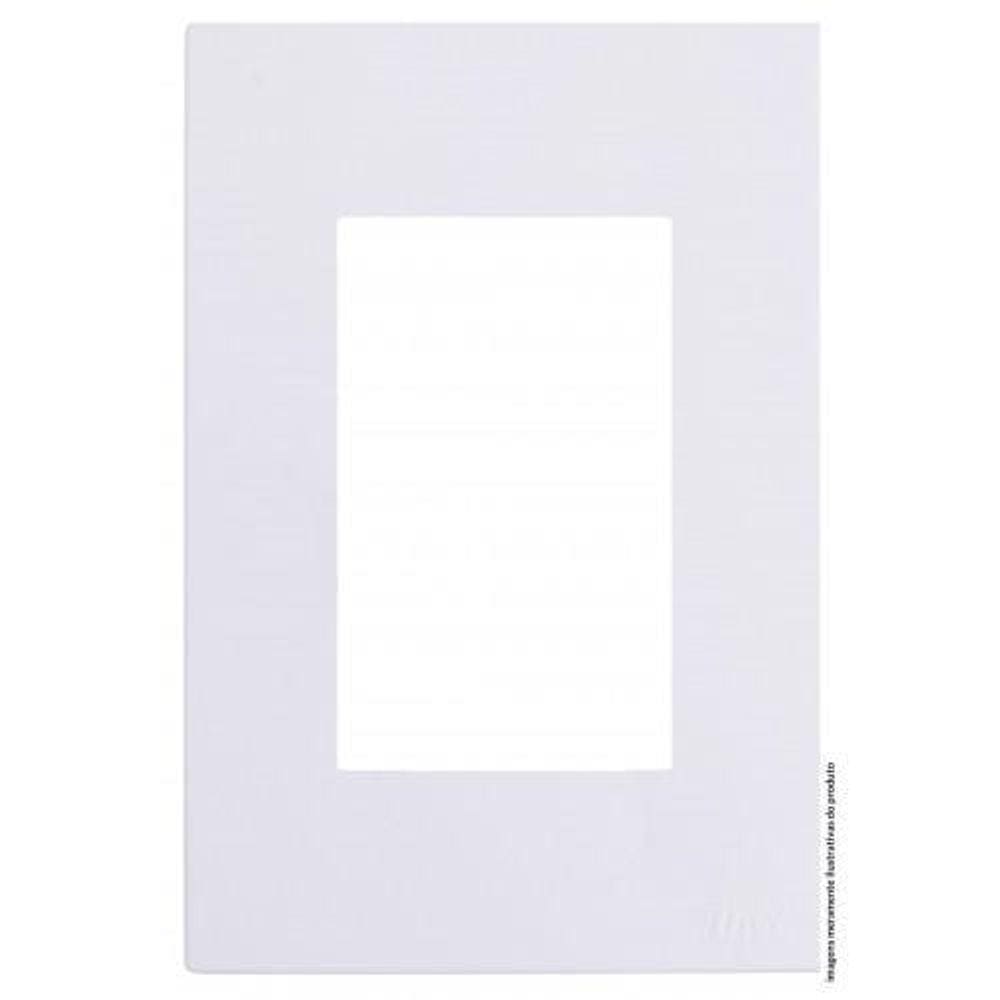 Placa Para 3 Modulos Com Suporte 4X2 - Recta Branco Gloss