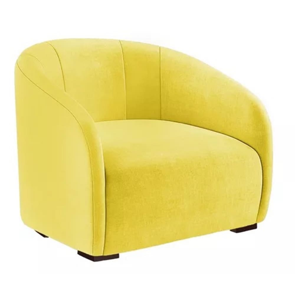 Poltrona Decorativa Estofada Recepção Julia Suede Amarelo - LM DECOR