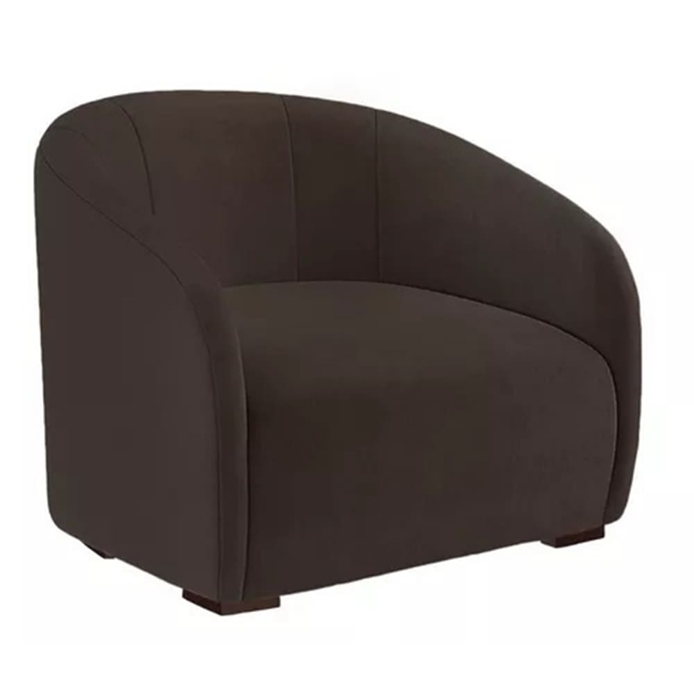 Poltrona Decorativa Estofada Recepção Julia Suede Marrom - LM DECOR