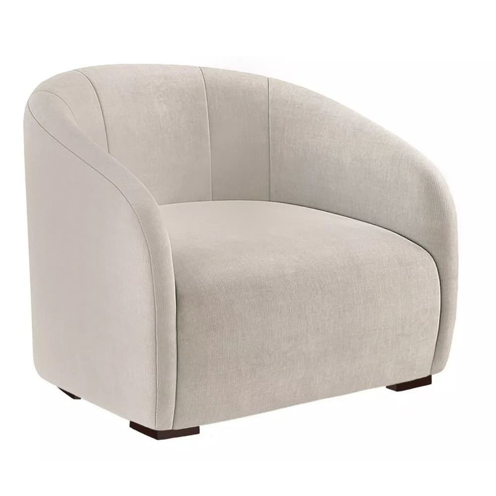 Kit 2 Poltronas Decorativa Estofada Recepção Julia Suede Bege - LM DECOR