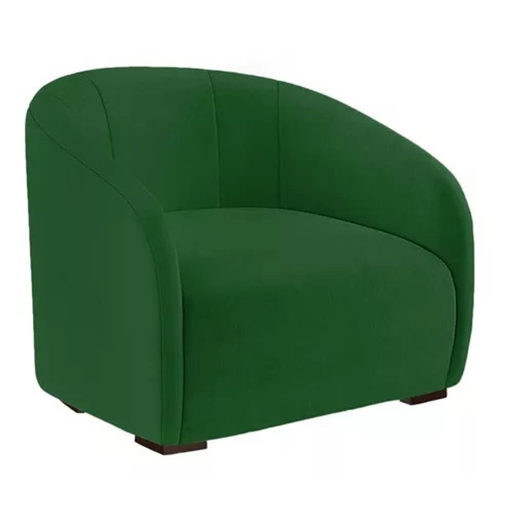 Poltrona Decorativa Estofada Recepção Julia Suede Verde - LM DECOR