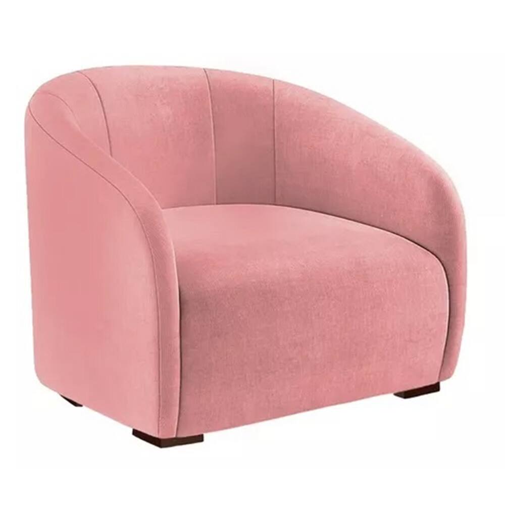 Poltrona Decorativa Julia Suede Rosa - LM DECOR