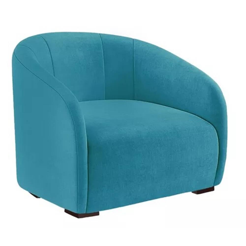 Poltrona Decorativa Julia Suede Azul Turquesa - LM DECOR