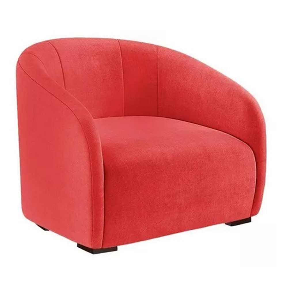 Poltrona Decorativa Estofada Recepção Julia Suede Vermelho - LM DECOR