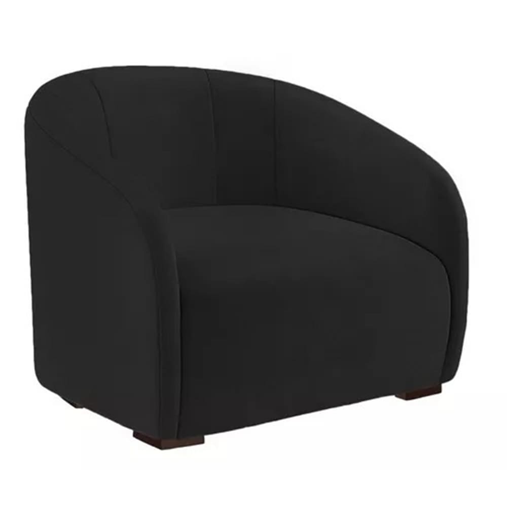 Poltrona Decorativa Julia Suede Preto - LM DECOR