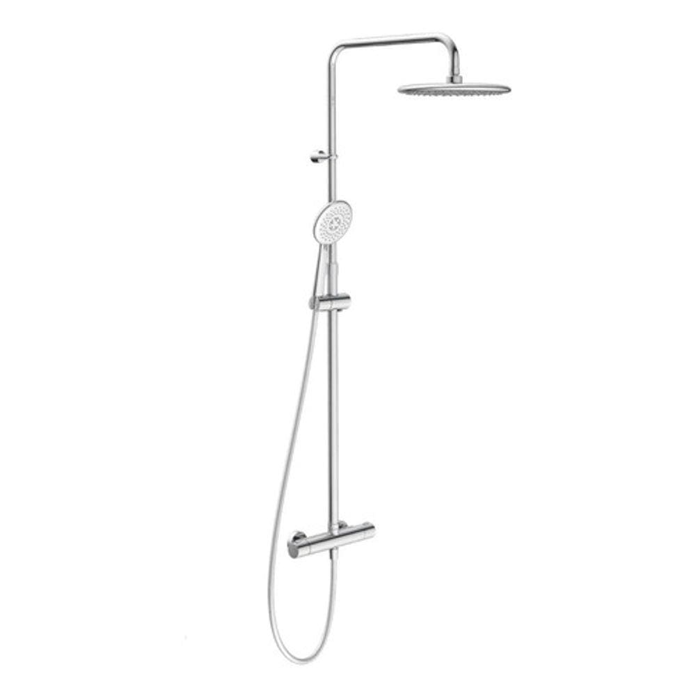 Ducha Coluna 125cm Redonda Misturador Cromada - 3 Jatos