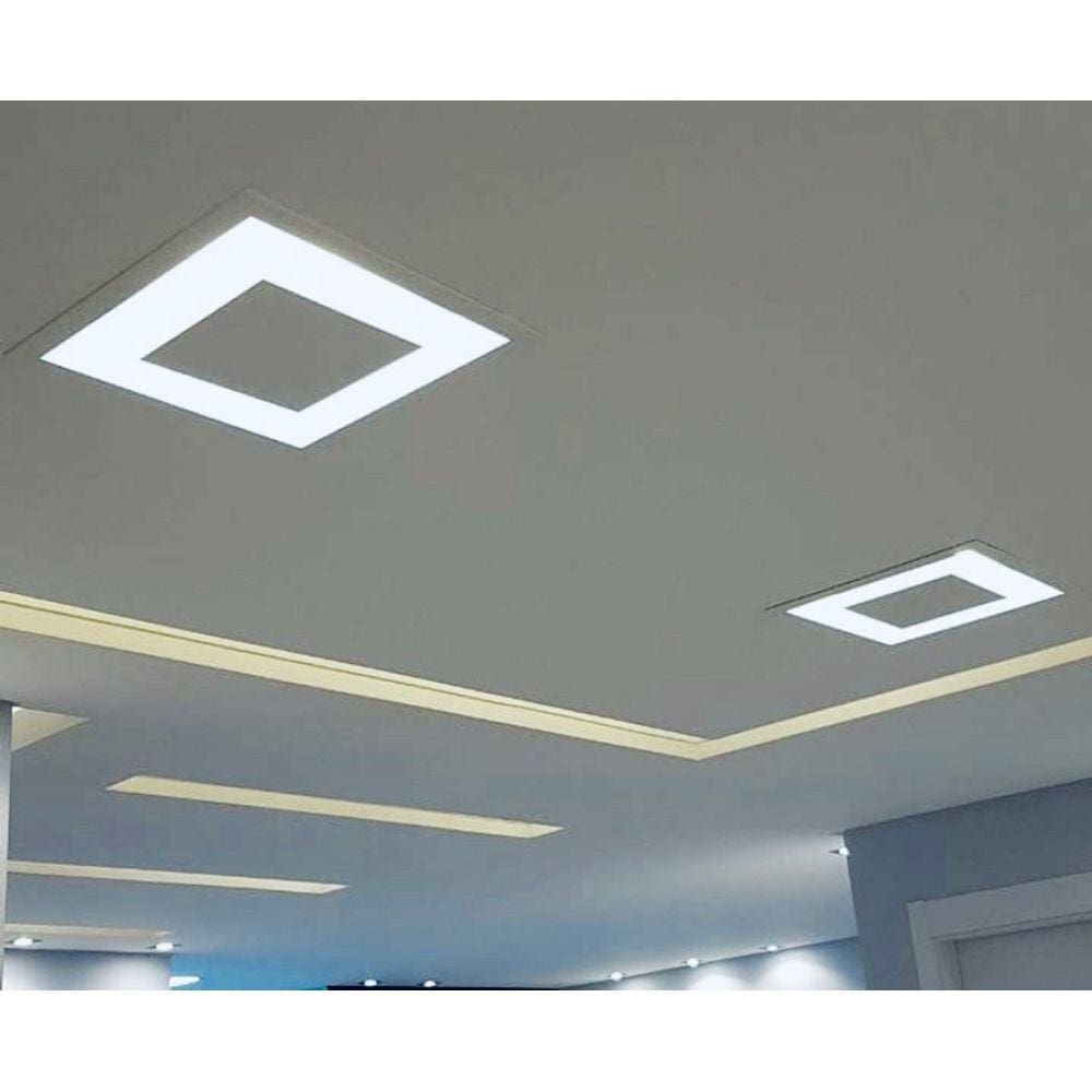 Plafon rebatedor luminaria embutir luz indireta 45cm e27